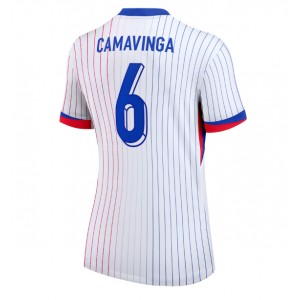 Fotbalové Dres Francie Eduardo Camavinga #6 Dámské Venkovní Oblečení ME 2024 Krátký Rukáv
